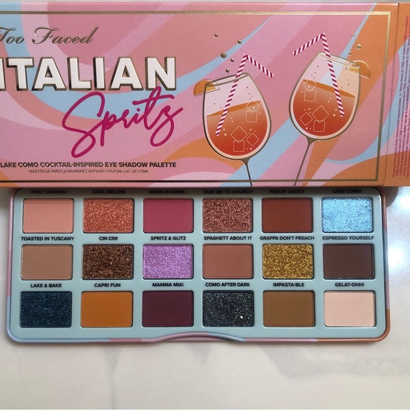 Too Faced Italian Spritz Lake Como Cocktail 18 Pan Eyeshadow Palette 18g NIB - Picture 3 of 15